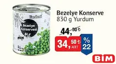 YURDUM BEZELYE KONSERVE 830 G fiyat ve kampanya bilgisi